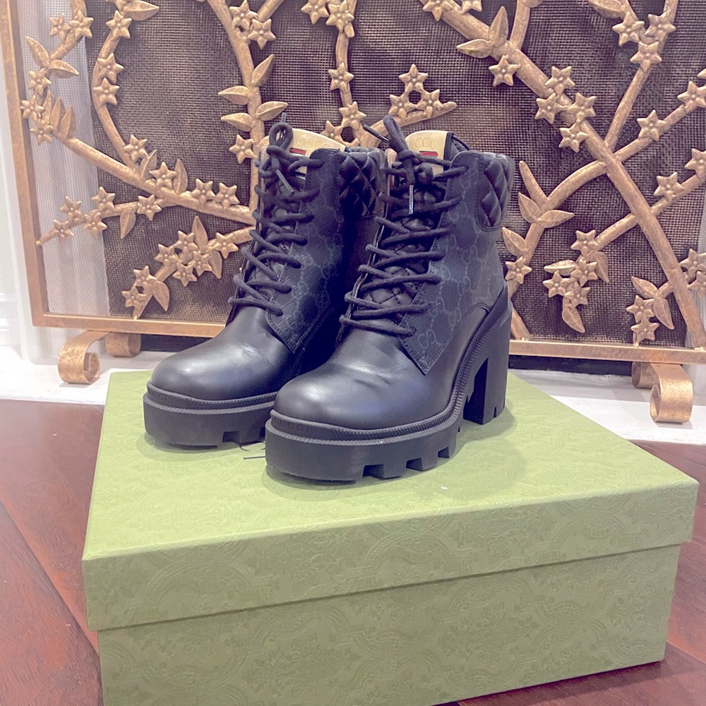 Gucci Women’s GG Ankle Boot - Black - Size 36.5